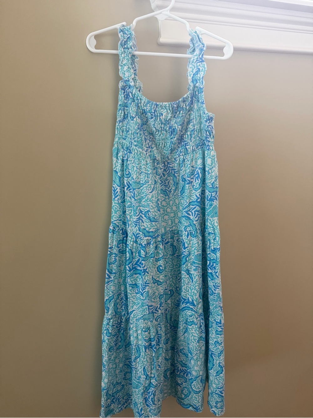 Lilly Pulitzer Girls Blue & Aqua Floral Maxi Sundress